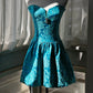 Peacock Turquoise Short Homecoming Dress Prom Dress Evening Dress gh4337