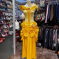 Robe de soirée longue et élégante de princesse rétro jaune, style princesse Belle et la Bête, gh4211
