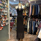 Robe de soirée longue en mousseline de soie noire élégante, robe de fête d'anniversaire, robe de bal gh4280
