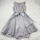 Gentle Elegant Style Satin & Lace Paneled Asymmetrical Knee-Length Bow-Waist Sleeveless Gown - Slim Dress for Bridesmaid, Date & Small Dinner Events gh6491