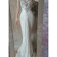 White Beaded Long Lace Tulle Mermaid Slim Ball Gown Evening Gown Party Dress gh4704