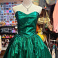 Green Vintage Elegant Sweetheart Neck Long Satin Ball Gown Evening Dress Party Dress gh4137
