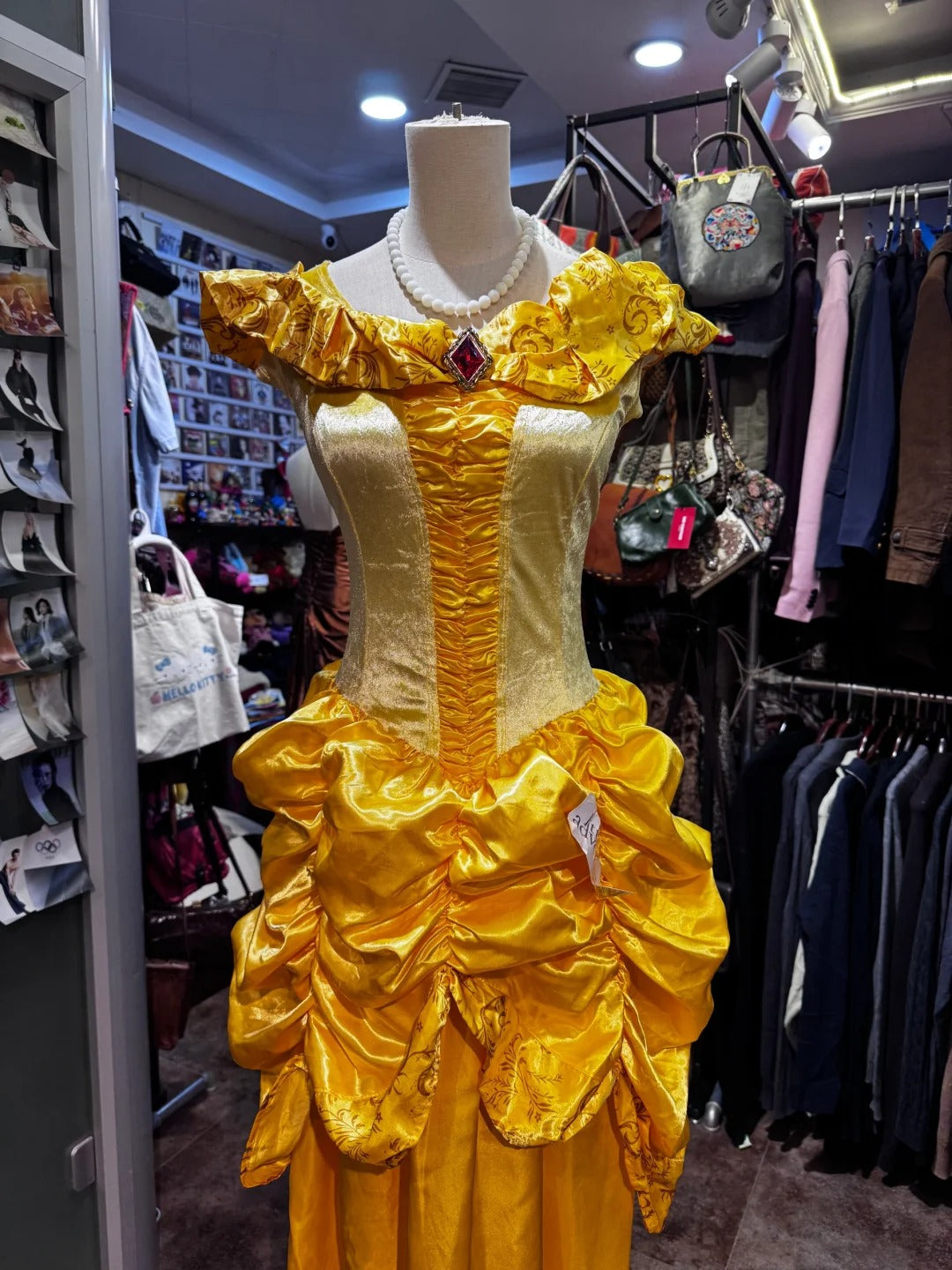 Robe de soirée longue et élégante de princesse rétro jaune, style princesse Belle et la Bête, gh4211