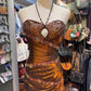 Robe de soirée longue, élégante et raffinée, style rétro, avec perles dorées et bronze, gh4215