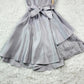 Gentle Elegant Style Satin & Lace Paneled Asymmetrical Knee-Length Bow-Waist Sleeveless Gown - Slim Dress for Bridesmaid, Date & Small Dinner Events gh6491