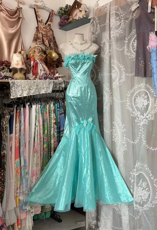 Mint Green Girl Graduation Dress Prom Dress Long Satin Formal Dress gh6788