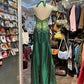 Green Gorgeous Fashion Vintage Exquisite Floral Beads Elegant Long Backless Satin Ball Gown Evening Dress Party Dress gh4141