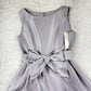 Gentle Elegant Style Satin & Lace Paneled Asymmetrical Knee-Length Bow-Waist Sleeveless Gown - Slim Dress for Bridesmaid, Date & Small Dinner Events gh6491