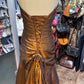 Robe de soirée longue, élégante et raffinée, style rétro, avec perles dorées et bronze, gh4215