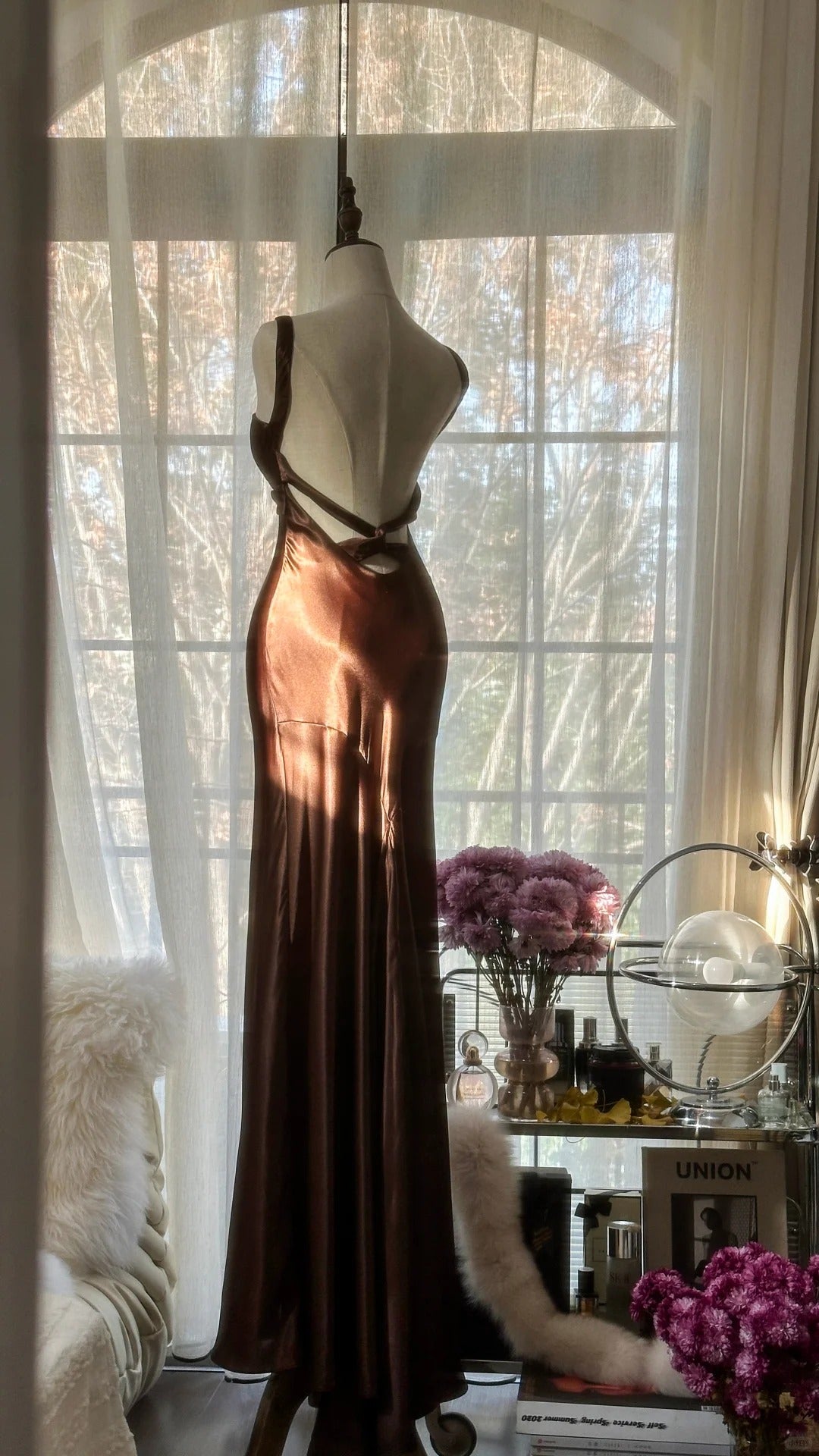 Braun Vintage Schokolade trägerlos V-Ausschnitt lang Meerjungfrau schlank Satin Ballkleid Abendkleid Geburtstag Partykleid Ballkleid Brautkleid gh4097