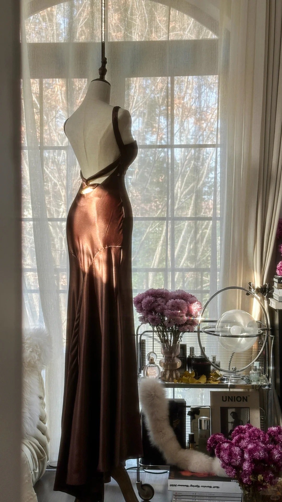 Braun Vintage Schokolade trägerlos V-Ausschnitt lang Meerjungfrau schlank Satin Ballkleid Abendkleid Geburtstag Partykleid Ballkleid Brautkleid gh4097