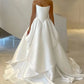 Girlhomeshops-White satin off-the-shoulder long floor-length wedding dress prom dress gh5394