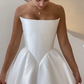 Girlhomeshops-White satin off-the-shoulder long floor-length wedding dress prom dress gh5394