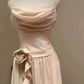 Rosa Elegante Rüschen Spaghetti Strap Perle Perlen A-Linie Ärmelloses Langes Chiffon Abendkleid Ballkleid Brautjungfernkleider gh4194