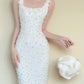 girlhomeshops-White Elegant And Delicate Beaded Satin Prom Dress gh6233
