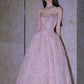 Girlhomeshops - Rosa Mode Perlen Elegante Lange Tüll Ballkleid Abendkleid gh5074