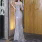 Girlhomeshops-Light Purple Fashion Beading Elegant Long Mermaid Slim Tulle Ball Gown Evening Dress gh5075
