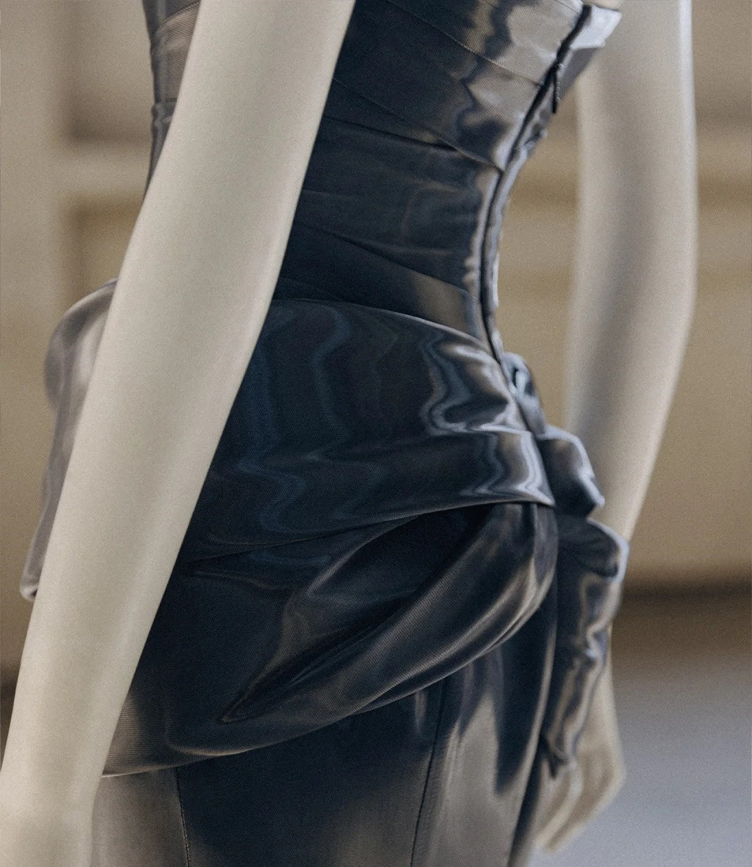 🌌🌠Blaues Gothic Cyber ​​Mechanical Goddess Liquid Metal Kleid Y3K Langes Satin Ballkleid Abendkleid gh4545