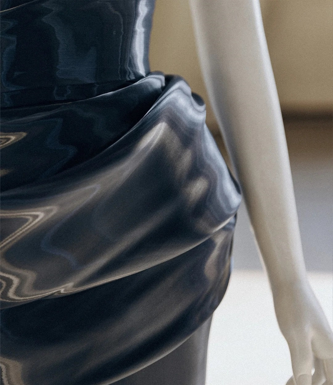 🌌🌠Blaues Gothic Cyber ​​Mechanical Goddess Liquid Metal Kleid Y3K Langes Satin Ballkleid Abendkleid gh4545