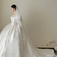 Girlhomeshops-White satin long elegant tulle wedding prom dress gh5435