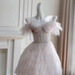 Girlhomeshops-Pink Sweet Sequin Short Tulle Homecoming Dress Birthday Party Dress gh5042