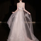 Robe de mariée longue en tulle et dentelle satinée rose dégradé gh6847