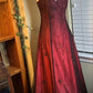 Burgundy Spaghetti Straps Exquisite Beaded Long Tulle Ball Gown Evening Dress gh3208