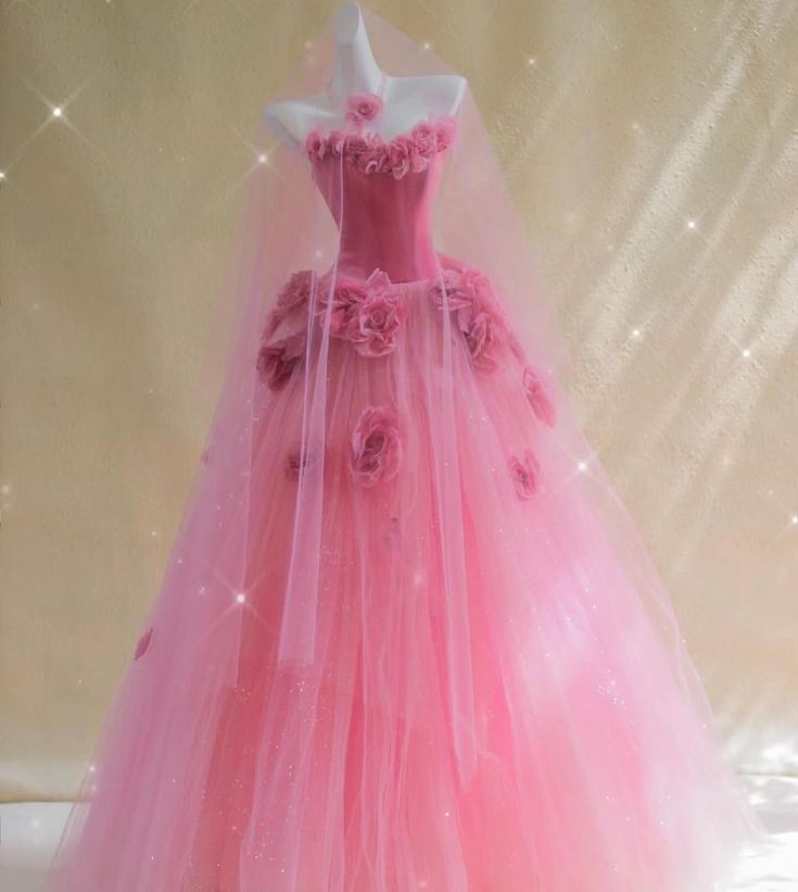 Rosa Blumen Langes Samt Tüll Quinceanera Kleid Ballkleid Abendkleid gh4885