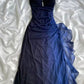 Dark blue/Purple shiny elegant exquisite beaded strap long chiffon prom, evening dress, party dress, graduation dress gh3507