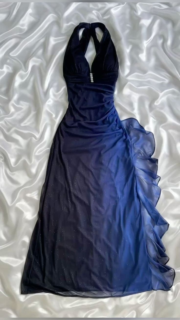 Charmantes dunkelviolettes glänzendes modisches Farbverlauf-elegantes langes Chiffon-Abendkleid Partykleid Ballkleid gh3594