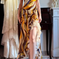 Vintage‑Abstract‑Oil‑Print‑Gown Strapless‑Bandeau Side‑Drawstring‑Ruched High‑Slit‑Ruffled‑Asymmetrical‑Hem Swirl‑Print‑Chiffon‑Fabric Boho‑Maxi‑Evening‑Party‑Dress gh8837