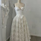 Vintage Dress, Lace Tulle Long Dress gh6547