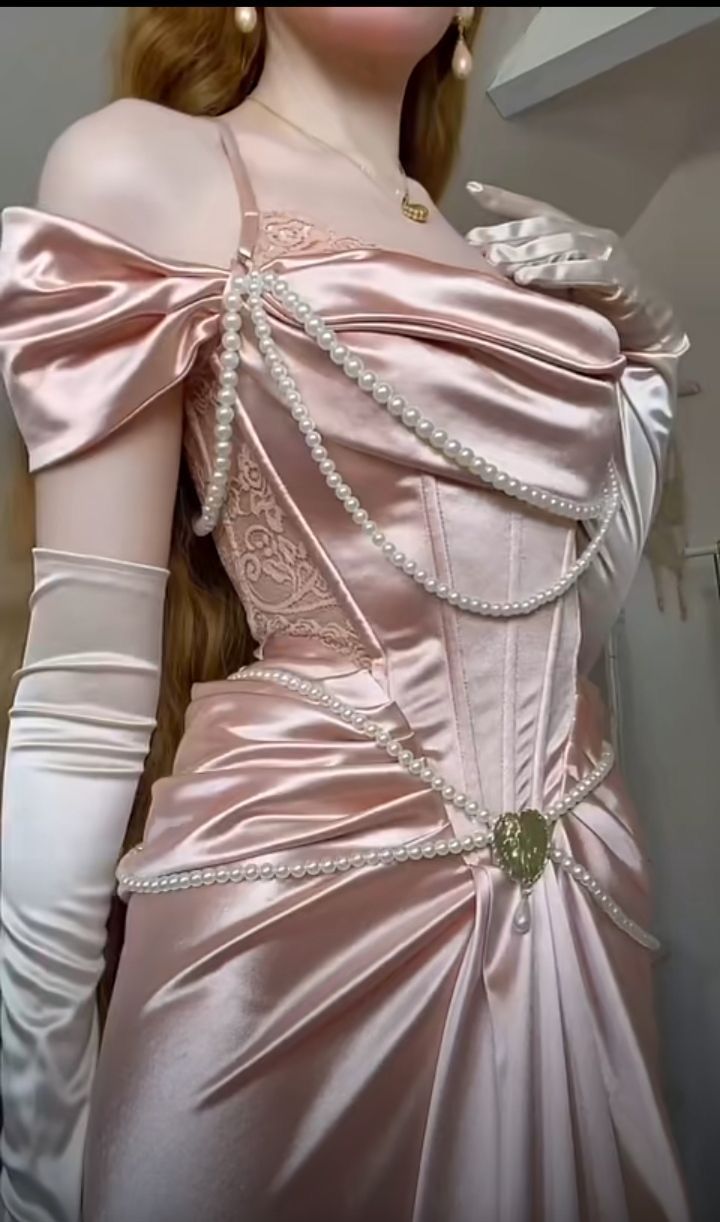 Rosa Vintage Perlen Perlen lange Satin formale Ballkleid Abendkleid Partykleid Brautjungfer Kleider gh4899
