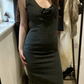 Sexy Vintage Denim Spaghetti Strap Fitted Waist Slim Bodycon Prom & Evening Party Dress gh8466