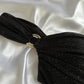 Robe de soirée longue en mousseline de soie noire brillante et élégante gh4232