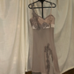 Taupe Nude Vintage Luxury Spaghetti Strap Fitted Waist Prom & Evening Party Dress gh8424