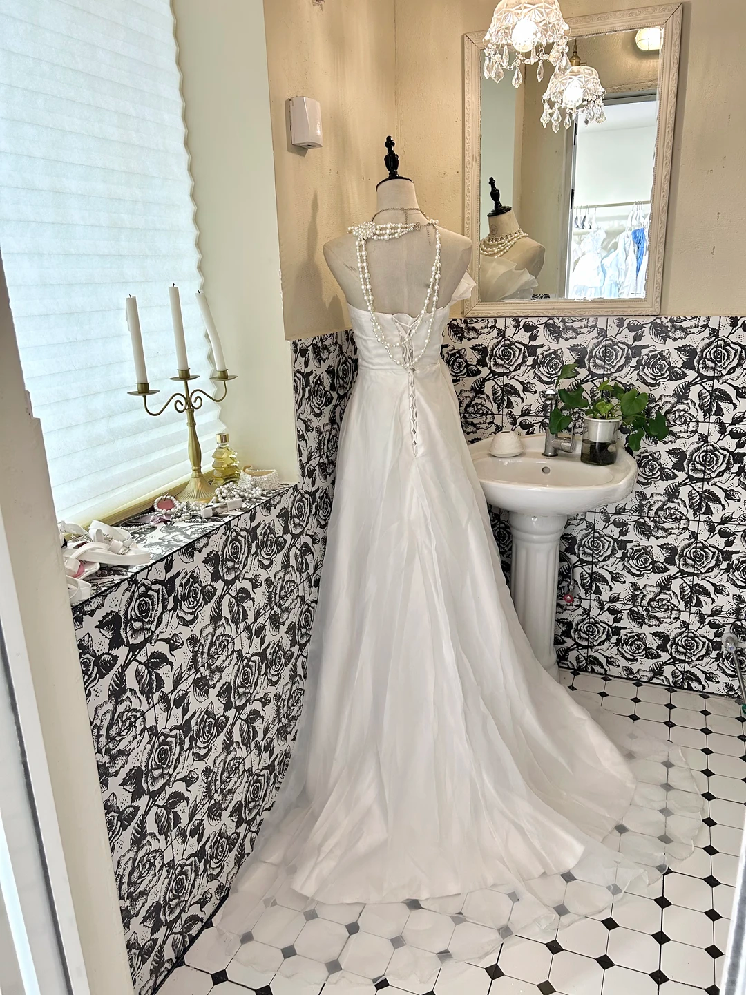 White Strapless Waist-Cinched Full Flared Long Romantic Dress, Wedding Gown gh7661