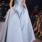 Girlhomeshops-Blue satin fashionable and elegant long prom dress evening dress gh5319