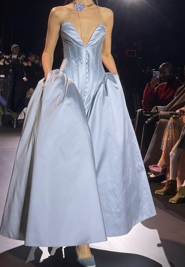 Girlhomeshops-Blue satin fashionable and elegant long prom dress evening dress gh5319