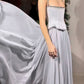 girlhomeshops-Grau elegante exquisite Perlen Retro elegante lange Ballkleid Brautjungfer Kleid gh5759