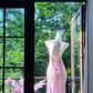 Pink Purple Ombre Cowl Neck Spaghetti Strap Beaded Irregular Mermaid Evening Dress, Prom Gown gh9517