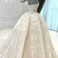 Ivory gorgeous elegant exquisite lace A-line long ball gown evening dress wedding dress gh3200