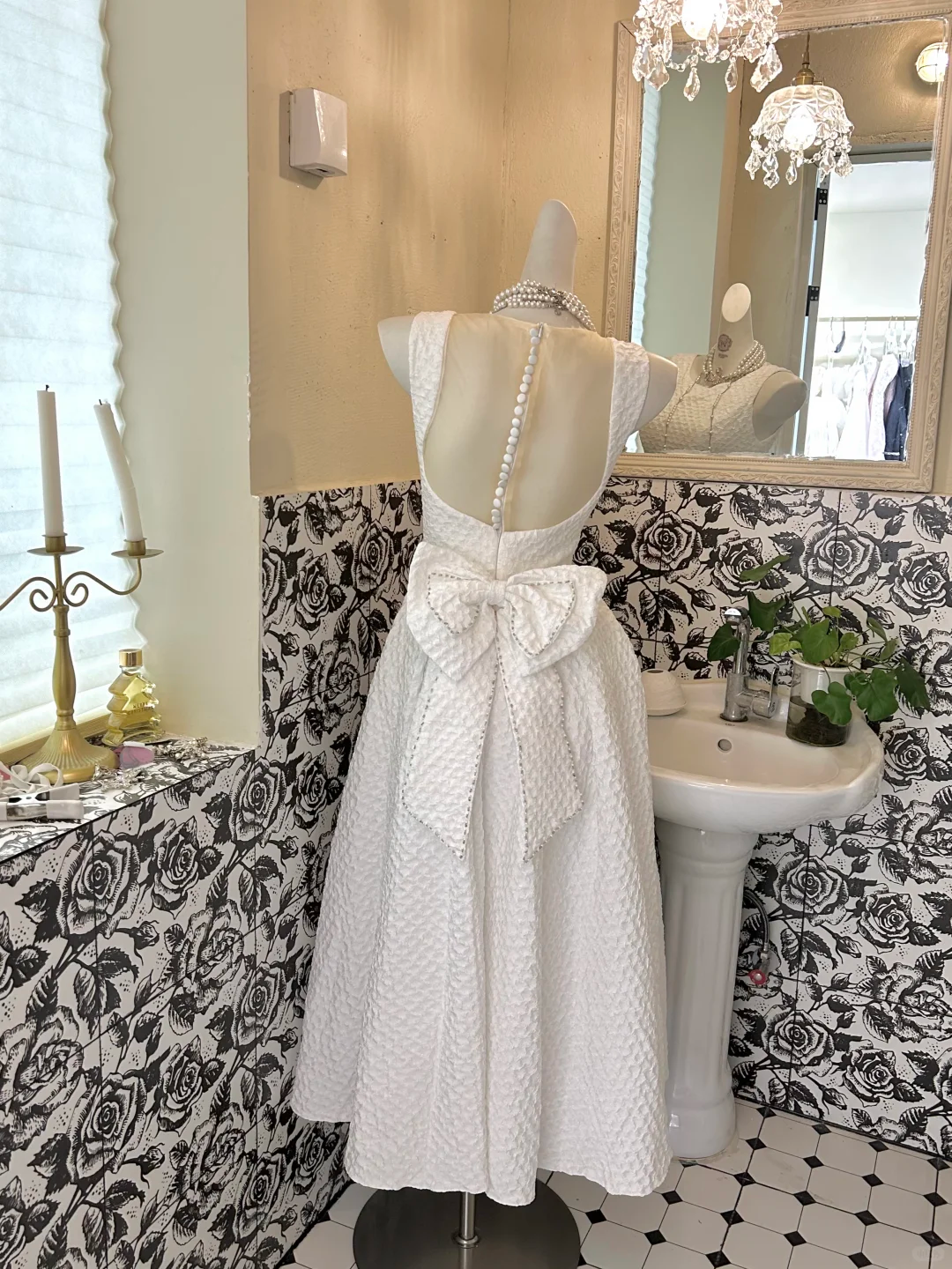White Sleeveless Waist-Cinched Minimalist Slim Elegant Romantic Dress, Wedding Gown gh7670