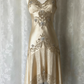 Dunkelblaues, ätherisches Meerjungfrauen-Abendkleid im Gothic-Stil mit hübschem Blumenmuster, Pailletten und Perlenbesatz, Midi-/Kurzformat, Homecoming-Kleid, Date-Kleid, Partykleid gh4617