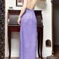 Purple Vintage Halter V‑Neck Sequin Prom Gown, Chest Cut‑Out Detail, Fitted Bodycon Floor‑Length Silhouette, High‑Slit Mermaid Evening Prom Dress gh8798
