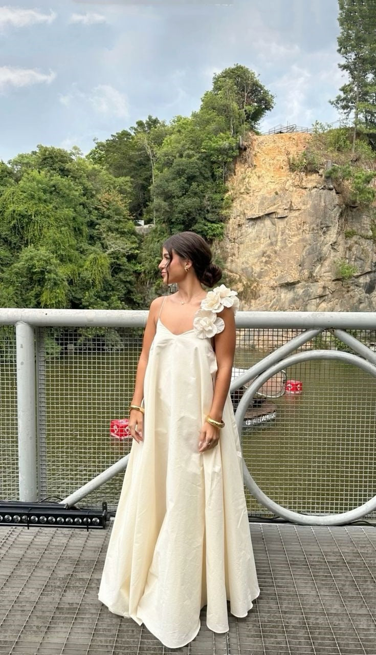 White V Neck Fashion One Shoulder Long Satin Formal Prom Dress Evening Gown Wedding Guest Dress Party Dress gh3073