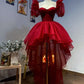 Rot Modisches Einzigartiges Kurz/Lang Kurze Vorderseite Kurze Rückseite Langes Asymmetrisches Homecoming-Kleid Ballkleid Abendkleid gh4193