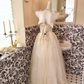 Ivory Strapless Sequined Waist-Cinched Full Flared Skirt Romantic Dress, Wedding Gown gh7727