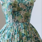 Vintage Boat Neck Sleeveless Floral Homecoming Dress Pleated Full A-Line Skirt Cocktail Gown gh9398