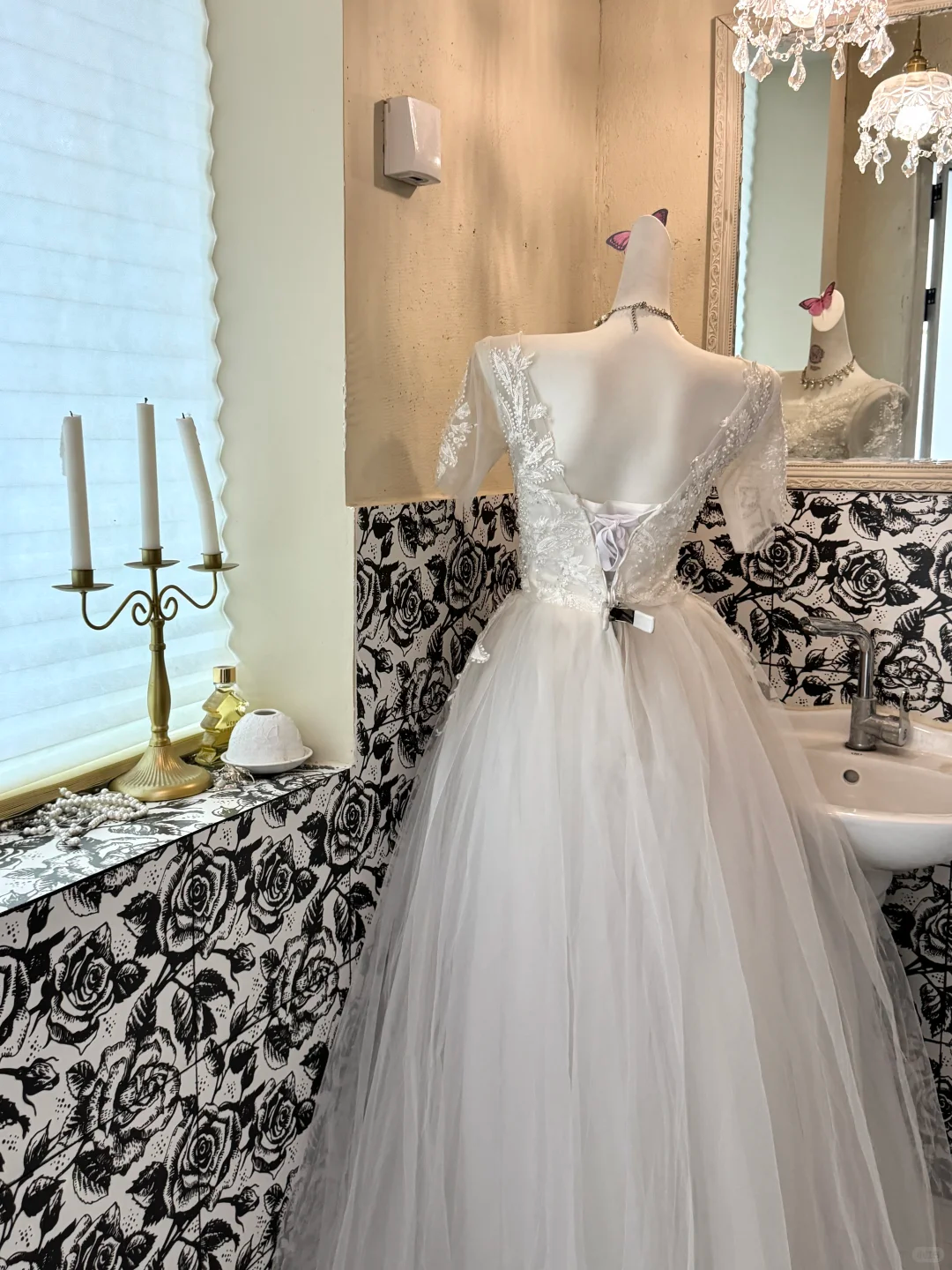 Ivory Embroidered Sequin Waist-Cinched Classic Elegant Full Flared Romantic Dress, Wedding Gown gh7530